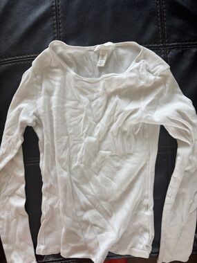 H&M Classic White Long-Sleeve Women's Thermal Top